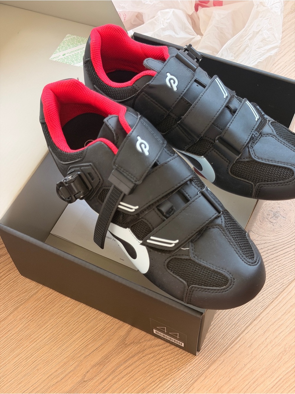 Peloton Black and Red Cycling Shoes